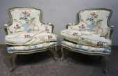 PAIR LOUIS XV STYLE GREEN PAIN