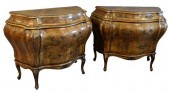 PAIR LOUIS XV STYLE INLAID COM
