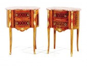 Pair Louis XV style kingwood a