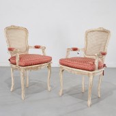 PAIR LOUIS XV STYLE PAINTED AN