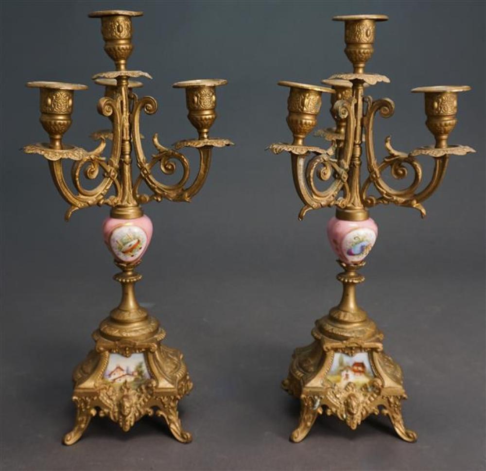 PAIR LOUIS XV STYLE PATINATED METAL