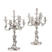 PAIR LOUIS XV STYLE SILVERED F