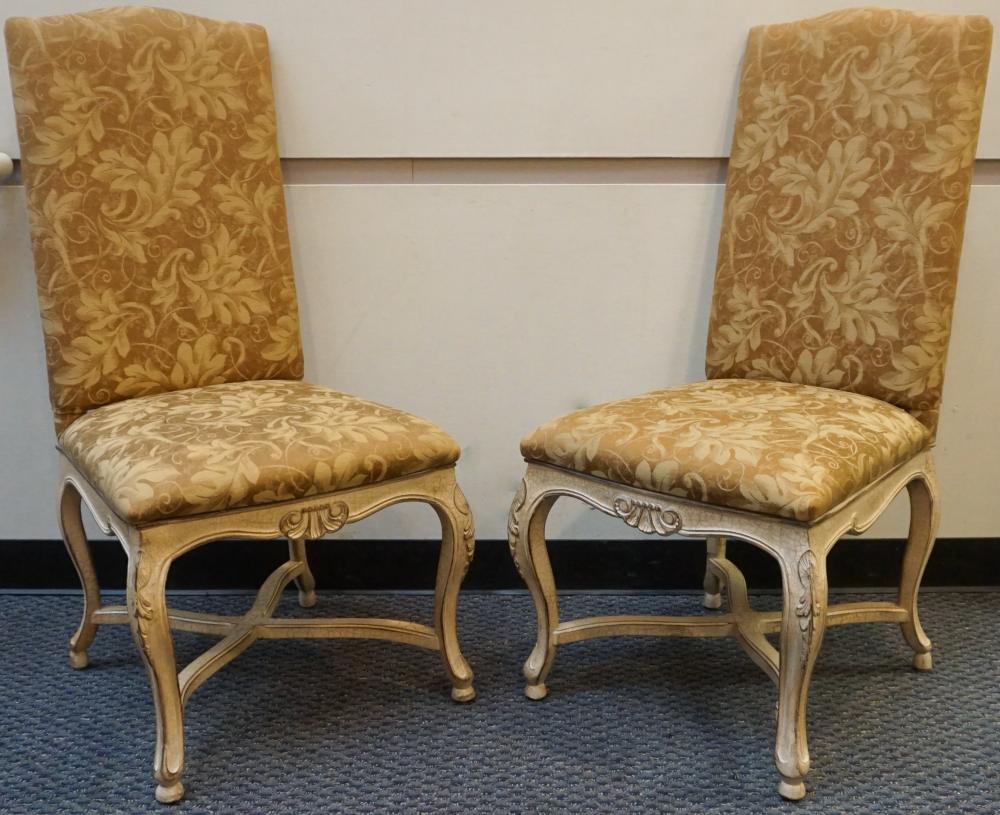 PAIR LOUIS XV STYLE UPHOLSTERED