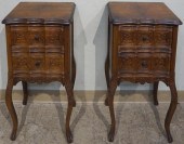 PAIR LOUIS XV STYLE WALNUT BED