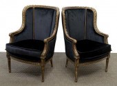 (PAIR) LOUIS XVI BLACK FABRIC,