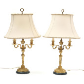 PAIR LOUIS XVI DORE BRONZE CAN