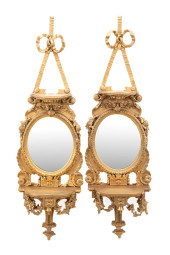 PAIR LOUIS XVI GILTWOOD HANGIN