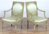 PAIR LOUIS XVI GREEN & GREY PA