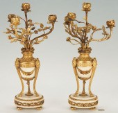 PAIR LOUIS XVI ORMOLU & MARBLE