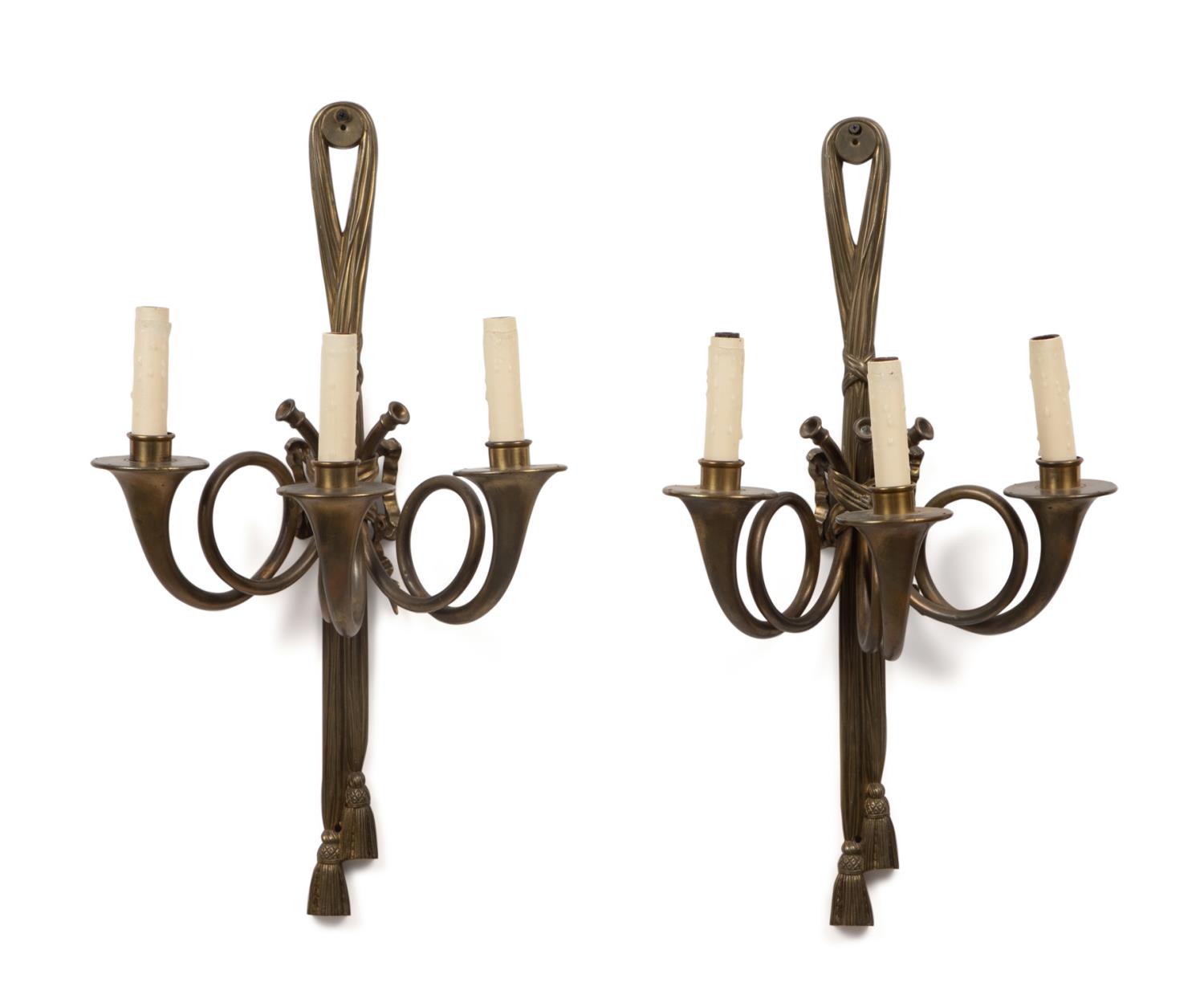 PAIR LOUIS XVI STYLE 3-LIGHT FRENCH