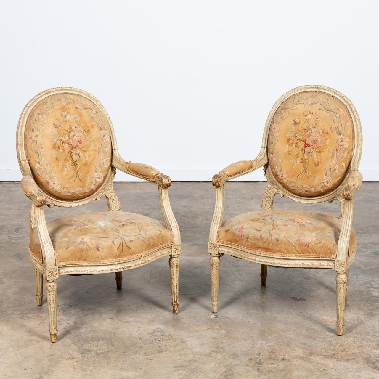 PAIR, LOUIS XVI STYLE AUBUSSON