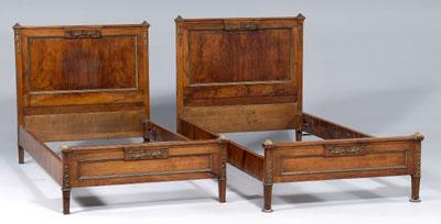 Pair Louis XVI style bedsteads: