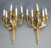 PAIR LOUIS XVI STYLE BRASS FIV