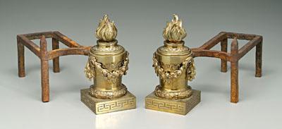 Pair Louis XVI style brass