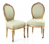Pair Louis XVI style carved gi