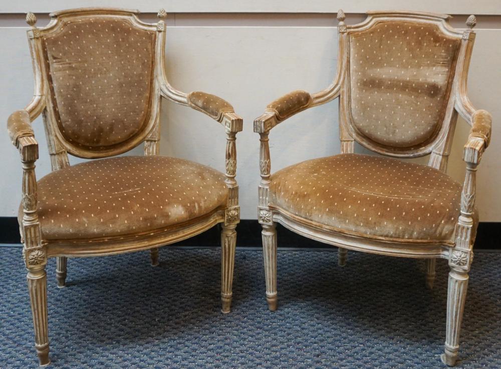 PAIR LOUIS XVI STYLE CREAM ENAMEL