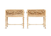PAIR LOUIS XVI STYLE DISTRESSE