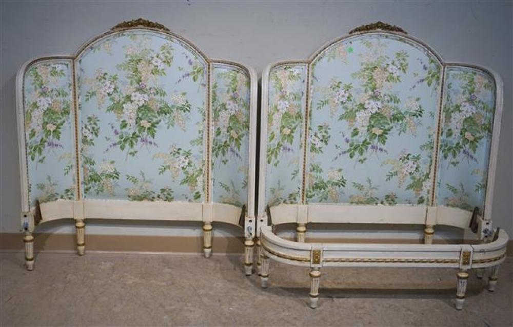 PAIR LOUIS XVI STYLE ENAMEL PAINTED