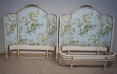 PAIR LOUIS XVI STYLE ENAMEL PA