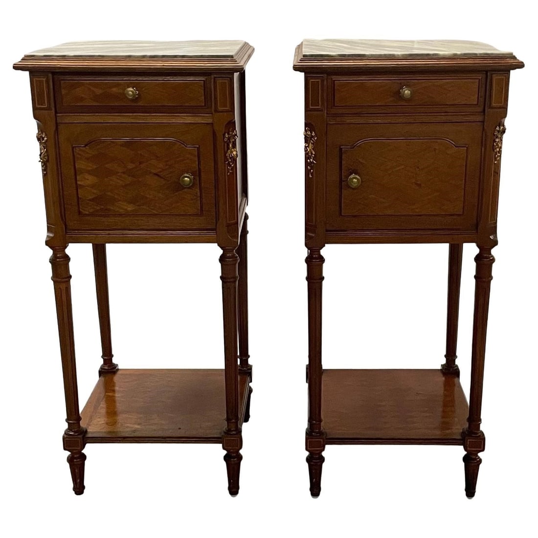 PAIR LOUIS XVI STYLE END, BEDSIDE