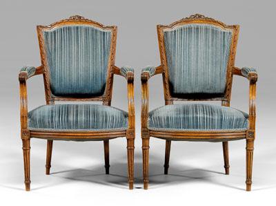 Pair Louis XVI style fauteuils :