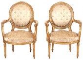 PAIR LOUIS XVI STYLE FAUTEUILS