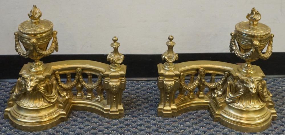 PAIR LOUIS XVI STYLE GILT BRASS