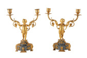 PAIR LOUIS XVI STYLE GILT BRON