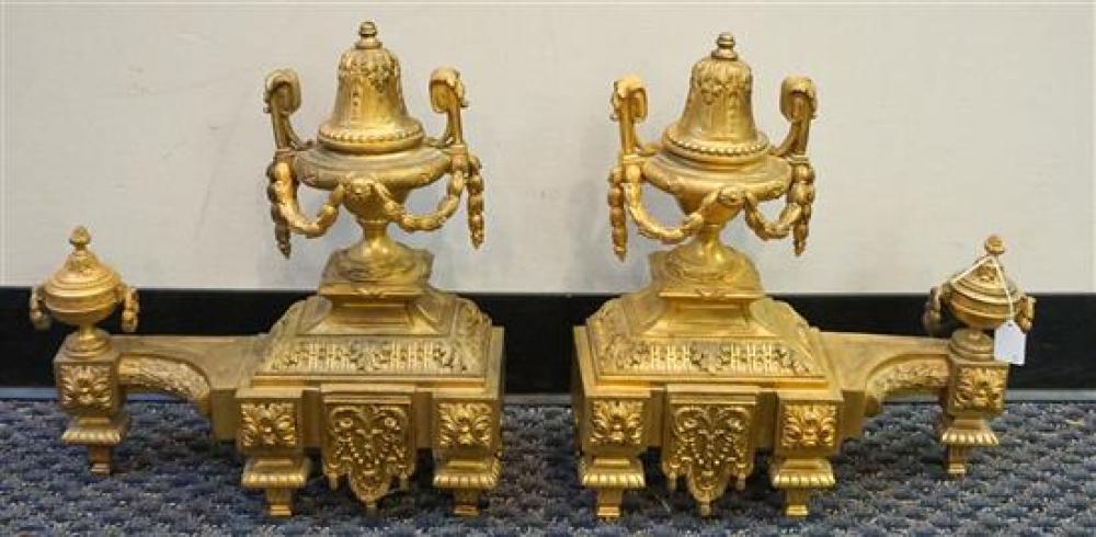 PAIR LOUIS XVI STYLE GILT BRASS