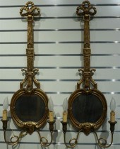 PAIR LOUIS XVI STYLE GILT META