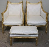PAIR LOUIS XVI STYLE GILT PAIN