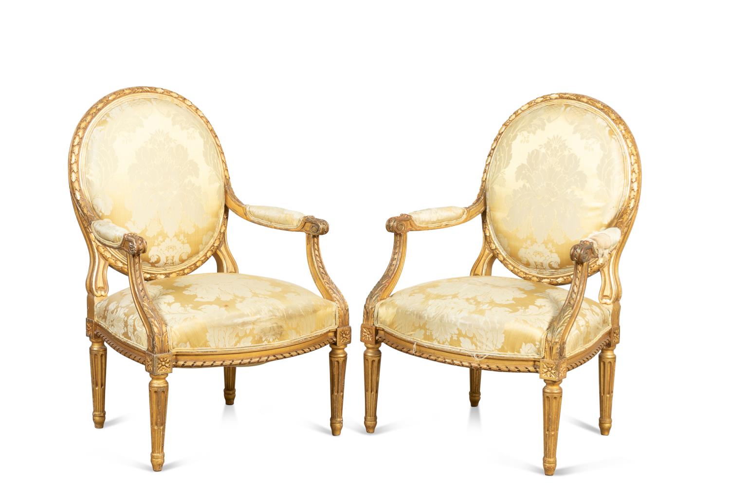 PAIR LOUIS XVI STYLE GILT WOOD
