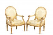 PAIR LOUIS XVI STYLE GILT WOOD