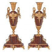 PAIR LOUIS XVI STYLE GILT BRON