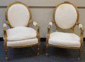 PAIR LOUIS XVI STYLE GILTWOOD