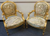 PAIR LOUIS XVI STYLE GILTWOOD