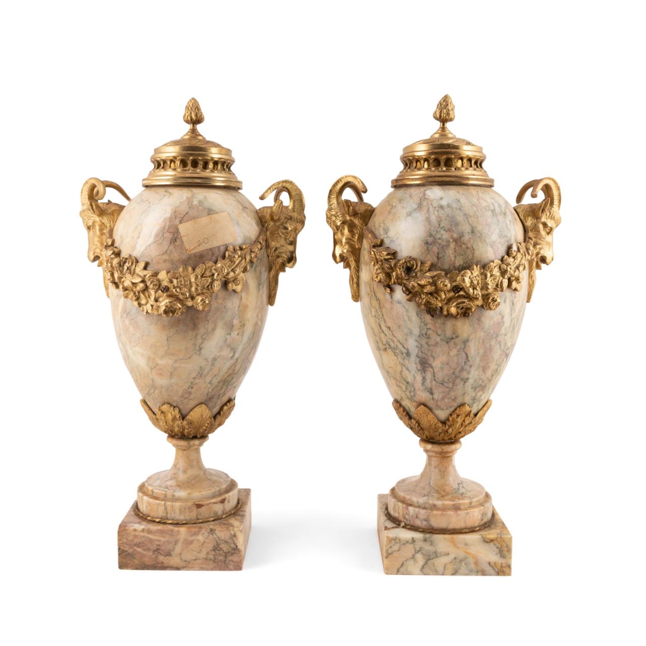 PAIR LOUIS XVI STYLE MARBLE &