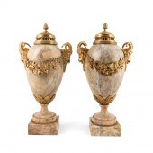 PAIR LOUIS XVI STYLE MARBLE &