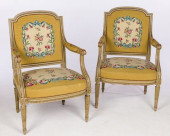 PAIR LOUIS XVI STYLE NEEDLEPOI