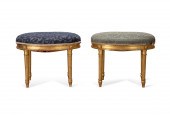 PAIR LOUIS XVI STYLE OVAL GILT