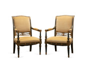 PAIR, LOUIS XVI STYLE PAINTED