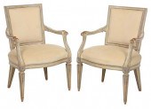 PAIR LOUIS XVI STYLE PAINTED A