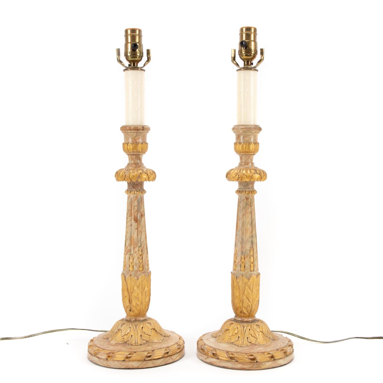 PAIR LOUIS XVI STYLE PARCEL GILT