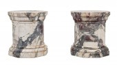 PAIR LOW OCTAGONAL PURPLE VEIN