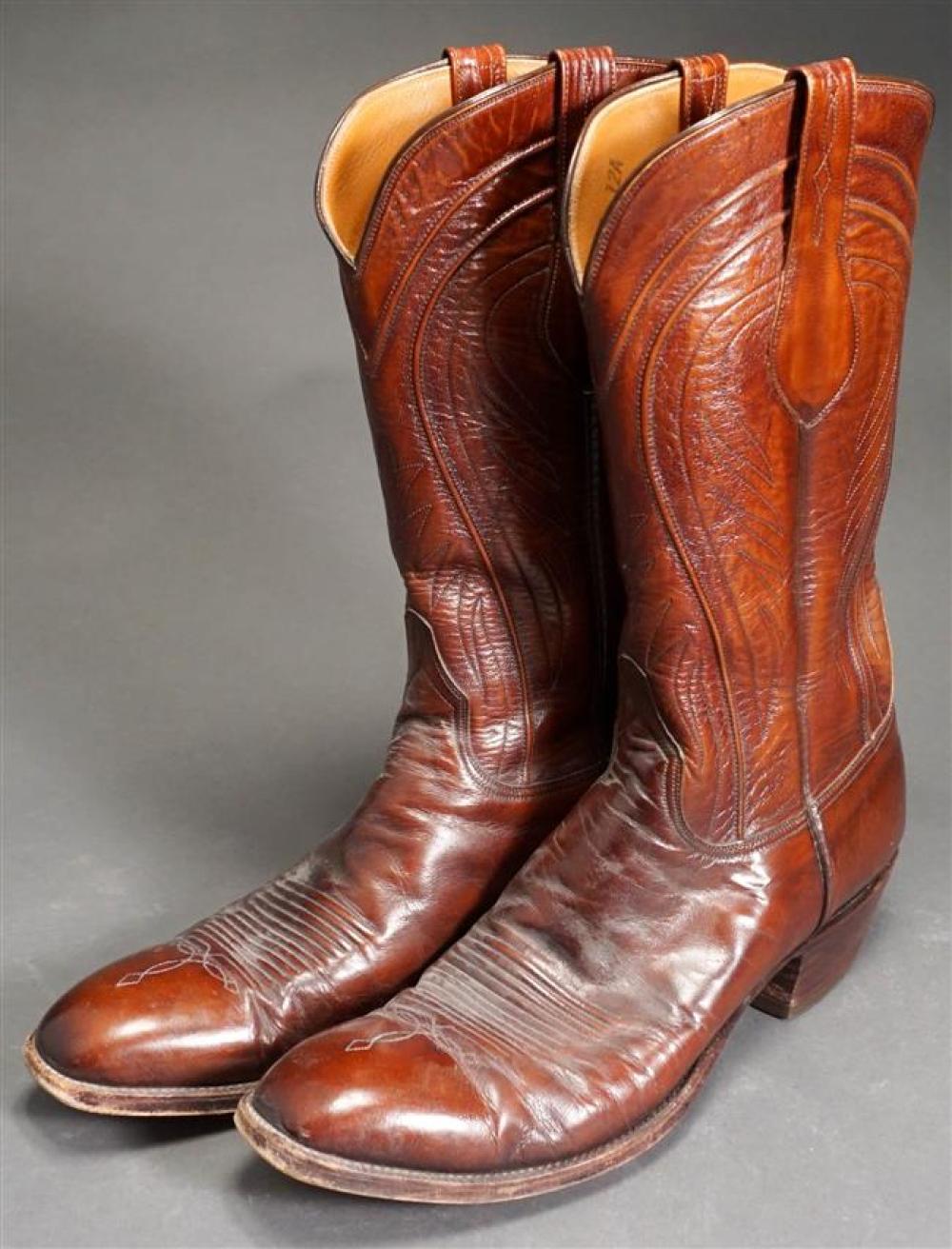 PAIR LUCCHESE LEATHER RIDING BOOTS,