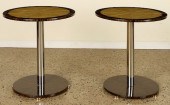 PAIR MACASSAR CHROME PARCHMENT