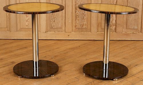 PAIR MACASSAR CHROME PARCHMENT