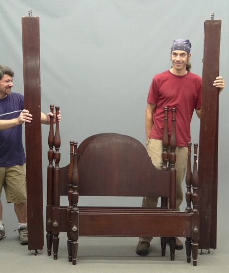 Pair mahogany twin beds.