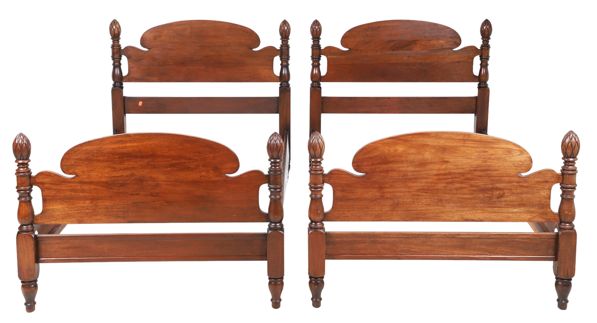 Pair Mahogany twin size beds,