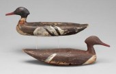 Pair Maine duck decoys: hooded
